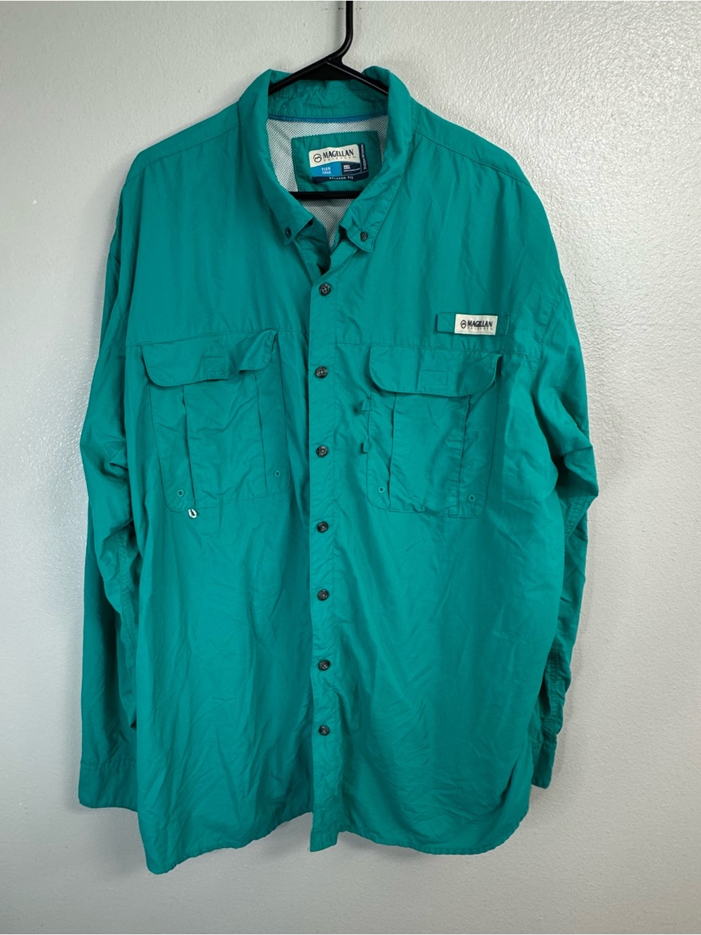 Magellan Outdoors Teal Button-Up Fishing Shirt
Size- 2XL